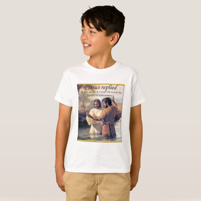T-shirt Image une de baptême de Jésus-Christ (Devant entier)