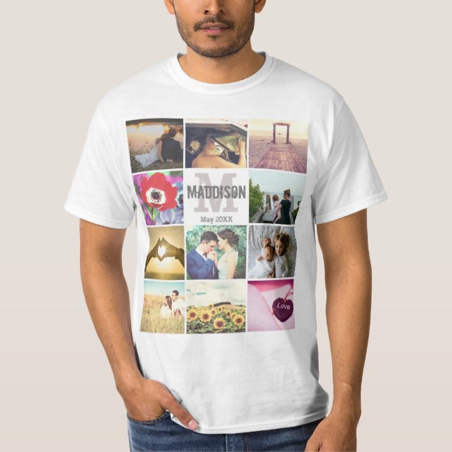 T-shirt Images monograminées personnalisées (Devant)