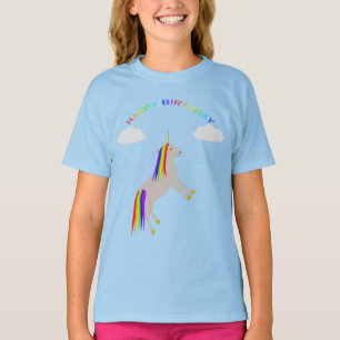 T-shirt Imaginaire Anniversaire Unicorne arc-en-ciel et nu