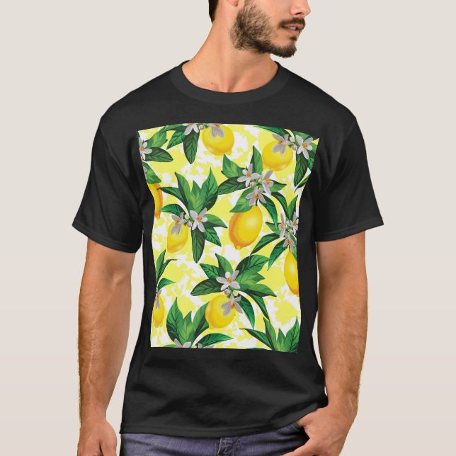 T-shirt Imaginaire citron : Motif Floral Créatif (Devant)