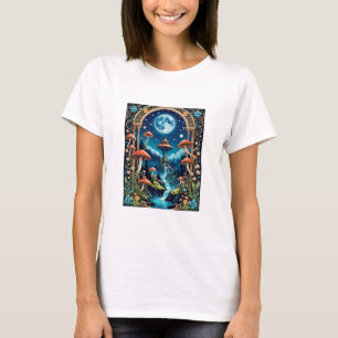 T-shirt Imaginaire de champignons magiques Forêt lune