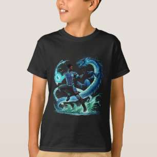 T-shirt Imaginaire Dragon African American Black Man Super