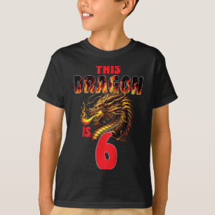 T-shirt Imaginaire Dragon Thème Pour Enfants À 6 Anniversa