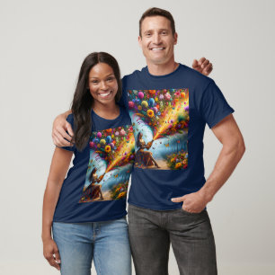 T-shirt Imaginaire Fleurs mignonnes Bouteille fille