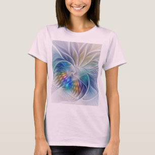 T-shirt Imaginaire Floral, Fleur Fractale Abstraite coloré