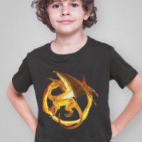 Imaginaire magique du dragon de flamme d'or de feu