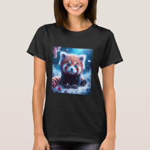 T-shirt Imaginaire mignon Sakura Panda Rouge