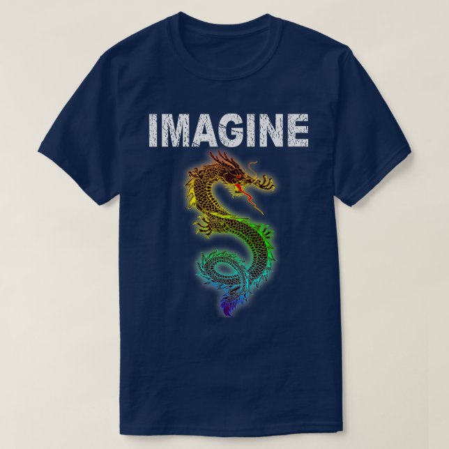 T-shirt IMAGINE Imaginaire Dragon Style Idéal Pour Cadeaux (Design devant)