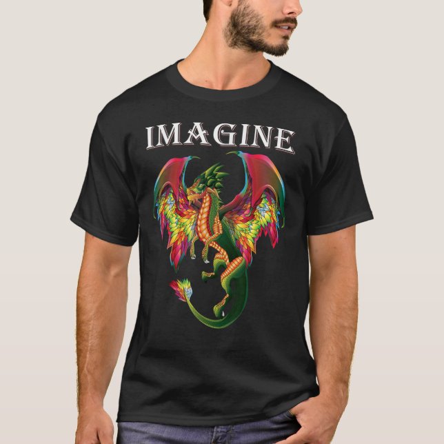 T-shirt Imaginez Être Un Dragon Bravant Le Feu Aile Magiqu (Devant)