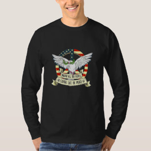 T-shirt Imaginez Tous Les Gens Vivant En Paix Amérique