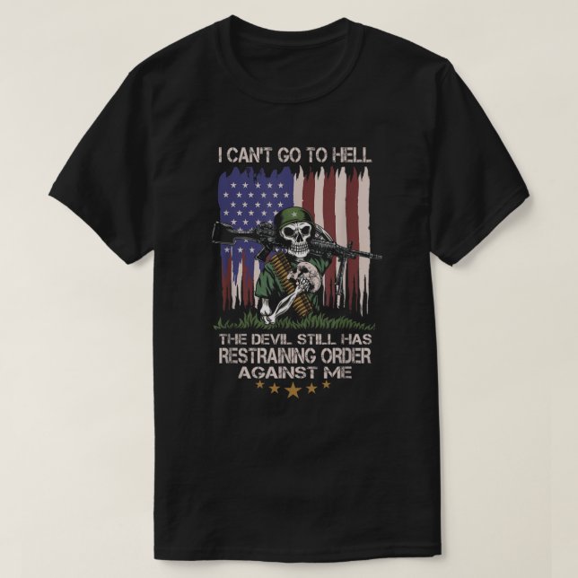 T-shirt Impossible d'aller en enfer Le diable a toujours d (Design devant)