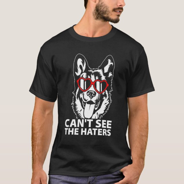 T-shirt Impossible De Voir Les Haters Berger Allemand Avec (Devant)