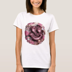 T-shirt Impression artistique argent HAPPY FACE