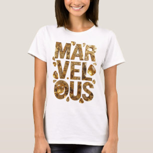 T-shirt Impression artistique or merveilleuse