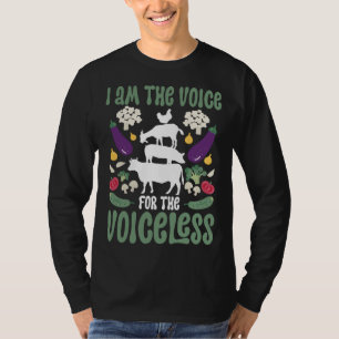 T-shirt Impression au verso Je suis la voix des végans san