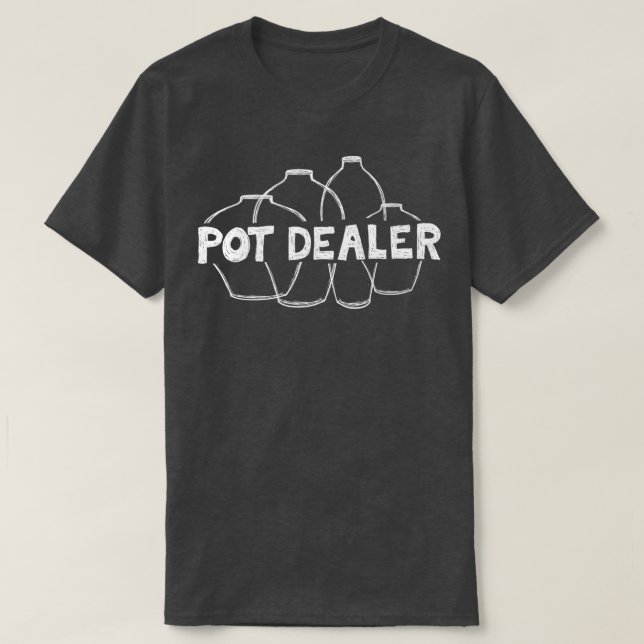 T-shirt Impression blanche du concessionnaire Pot (Design devant)