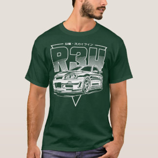 T-shirt Impression blanche Skyline GTR R34