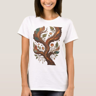 T-shirt Impression d'ARBRE DE VIE en Argent Moderne