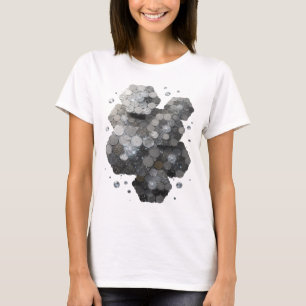 T-shirt Impression d'art ABSTRACT ART argentée chic