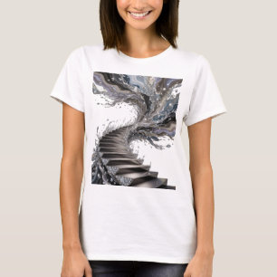 T-shirt Impression d'art abstrait argenté WITTY