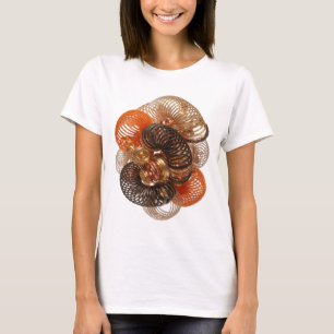 T-shirt Impression d'art abstrait en or moderne