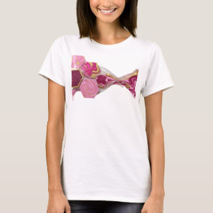 T-shirt Impression d'art abstrait rose moderne