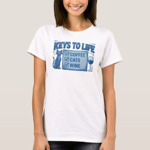 T-shirt Impression d'art COFFEE BLEU FRAIS PUIS VIN