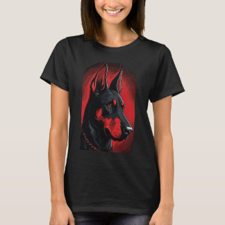 T-shirt Impression d'art de chien Doberman Cadeau pour ama