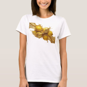 T-shirt Impression d'art de citrons abstraits orange éléga