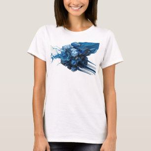 T-shirt Impression d'art de cubes abstraits Navy élégante