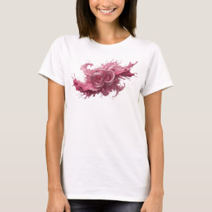 T-shirt Impression d'art en rose vif ART ABSTRAIT