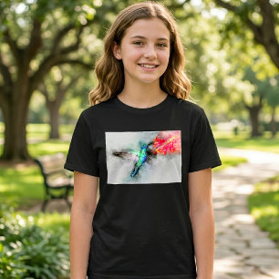 T-shirt Impression d'art floral à l'aquarelle représentant