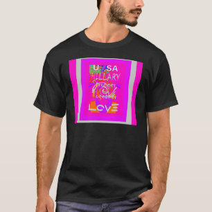 T-shirt Impression d'art Hillary Inspiration en rose