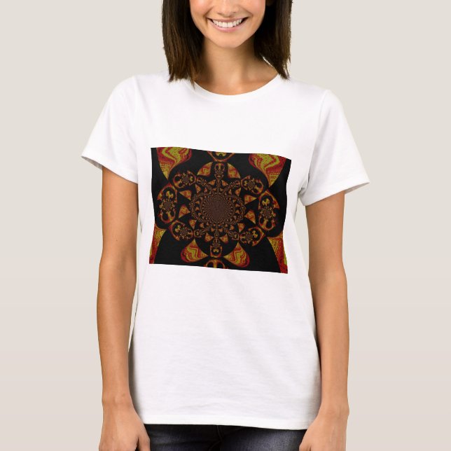 T-shirt Impression d'art Kaleidoscope crâne (Devant)