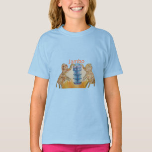 T-shirt Impression d'art pour enfants africains éléphants 