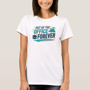 T-shirt Impression d'art sarcelle moderne EN DEHORS DU BUR