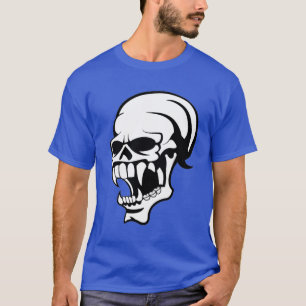 T-shirt Impression de crâne effrayant Awesome en noir et b
