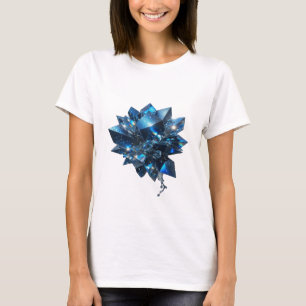T-shirt Impression de GEMS de CRISTAL BLEU argenté clair