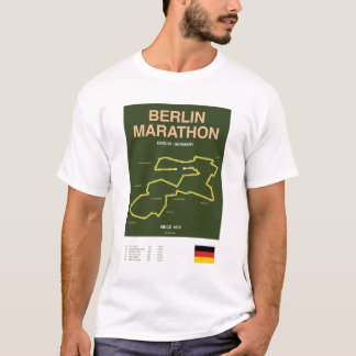 T-shirt Impression de ligne minimaliste du marathon de Bos