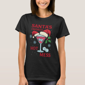 T-shirt Impression de martini chaud préférée du Père Noël