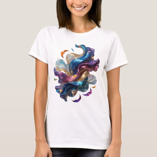 T-shirt Impression de mode ART ABSTRAIT Argent Bold v2 (Devant)
