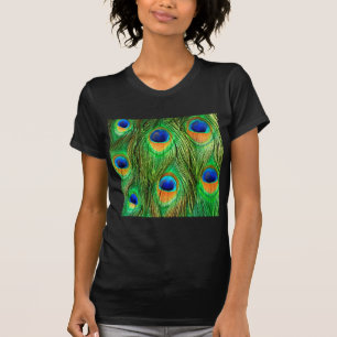 T-shirt Impression de plumes de paon colorées