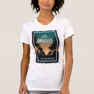T-shirt Impression de poster vintage de coucher de soleil 