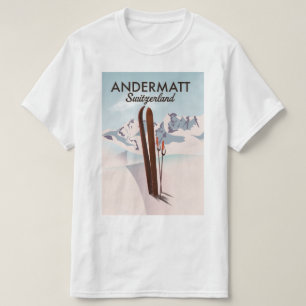 T-shirt Impression de voyage des affiches de ski Andermatt