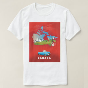 T-shirt Impression de voyage illustrée du Canada.