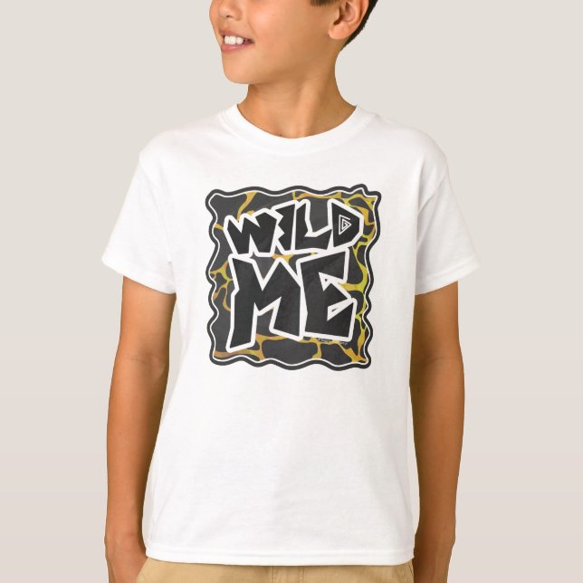 T-shirt Impression Giraffe noir et jaune (Devant)