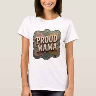 T-shirt Impression Gold PROUD MAMA Sharp