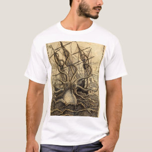 T-shirt Impression Kraken Vintage