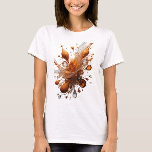 T-shirt Impression Modern Silver ORANGE SPLASH