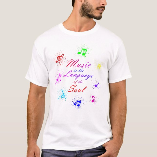 T-shirt Impression musicale avec notes colorées (Devant)
